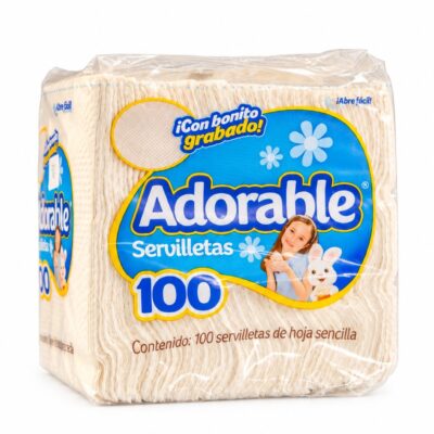 SERVILLETA ADORABLE 100 PZS BULTO C/24 PQTE